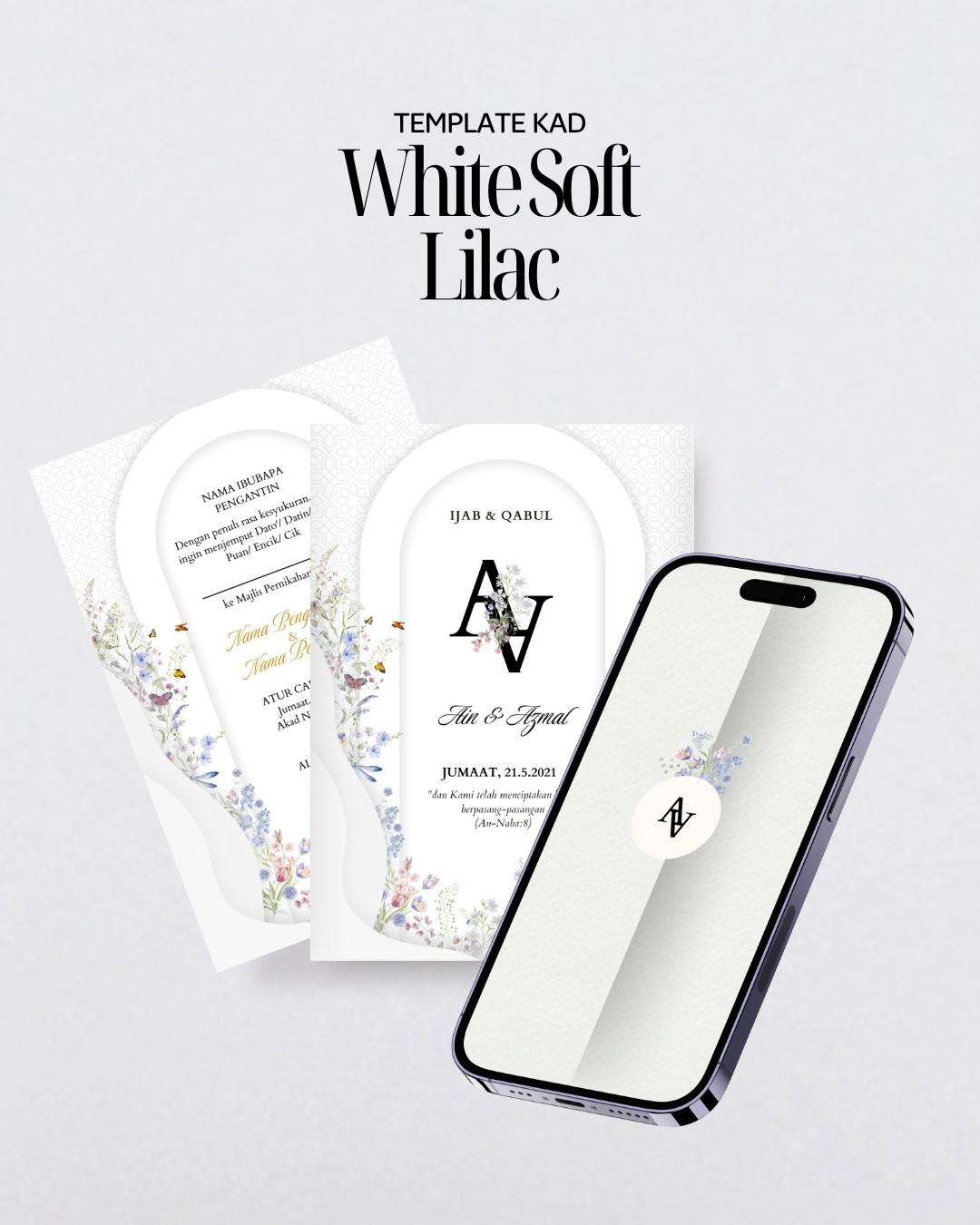 Template Kad White Soft Lilac