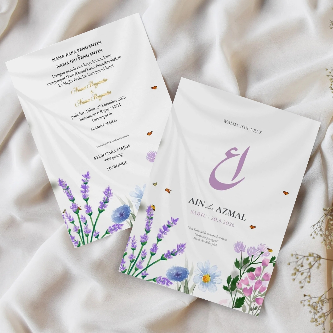 Template Kad Blur Floral